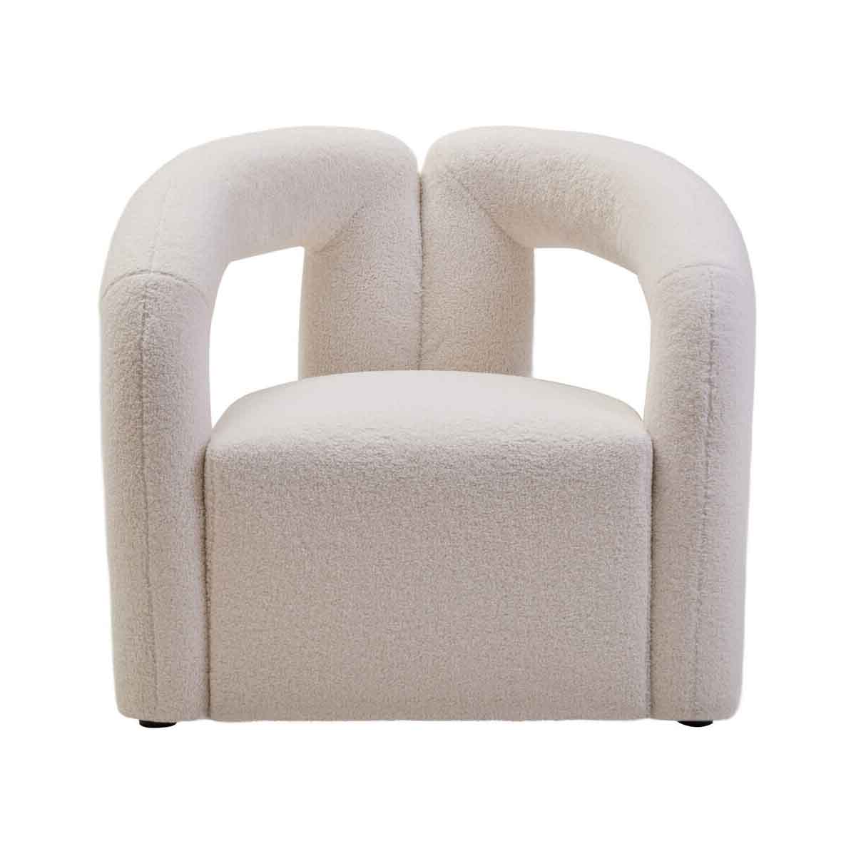 Davina Ivory Textured Boucle Effect Statement Chair