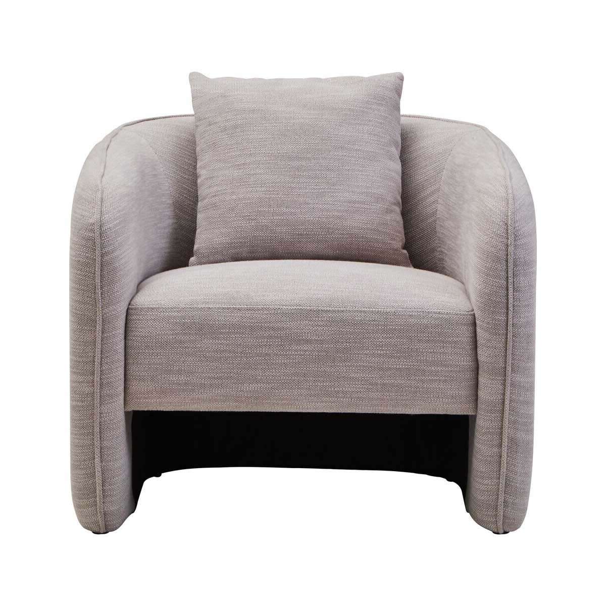 Bilani Grey Linen Effect Curved Chair