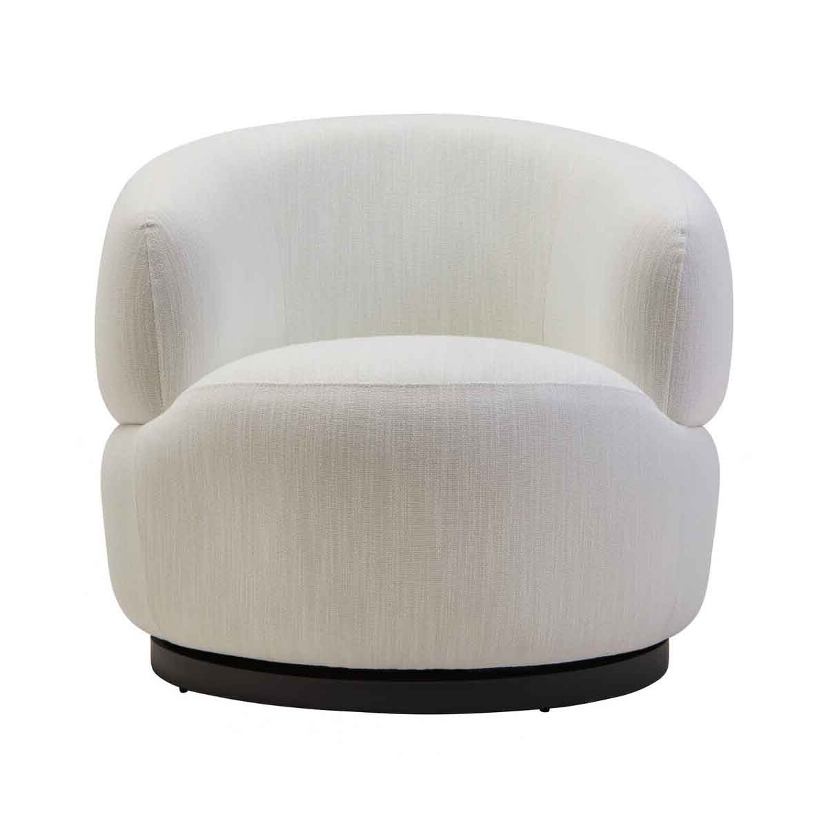 Bordo Textured Cream Curved Swivel Chair