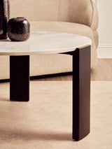 Palermo Round White Marble Top Large Coffee Table