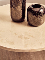 Palermo Round Cream Marble Top Small Coffee Table