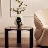 Palermo Round Black Marble Top Small Coffee Table