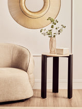 Palermo Cream Marble Top Round Side Table