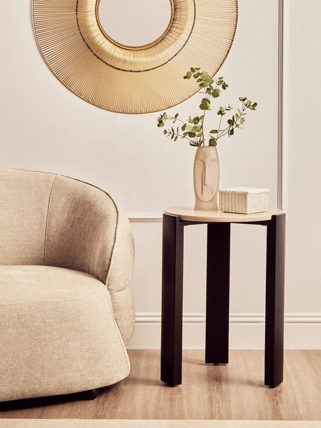 Palermo Cream Marble Top Round Side Table