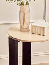 Palermo Cream Marble Top Round Side Table