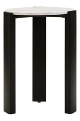 Palermo White Marble Top Round Side Table