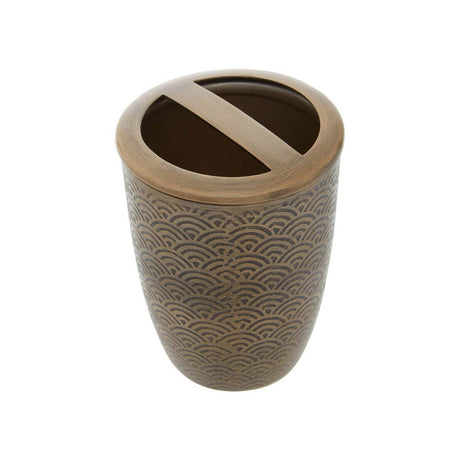 Allegra Etched Metallic Toothbrush Holder