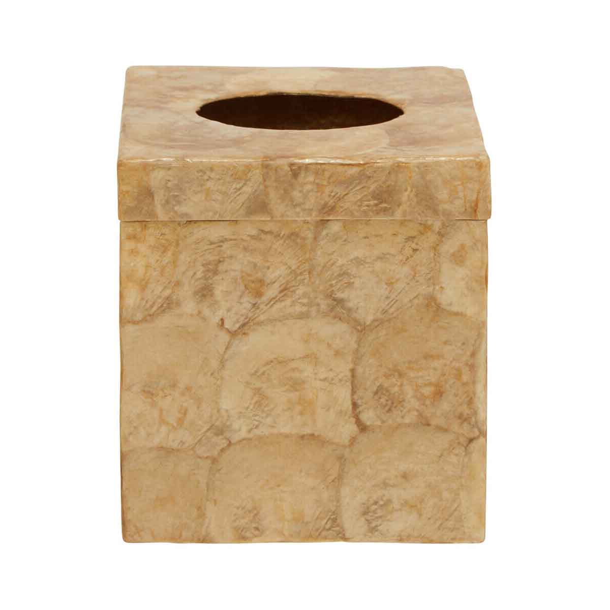 Palu Beige Seashell Square Tissue Box