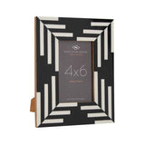 Donato 4in x 6in Black and White Stripe Photo Frame