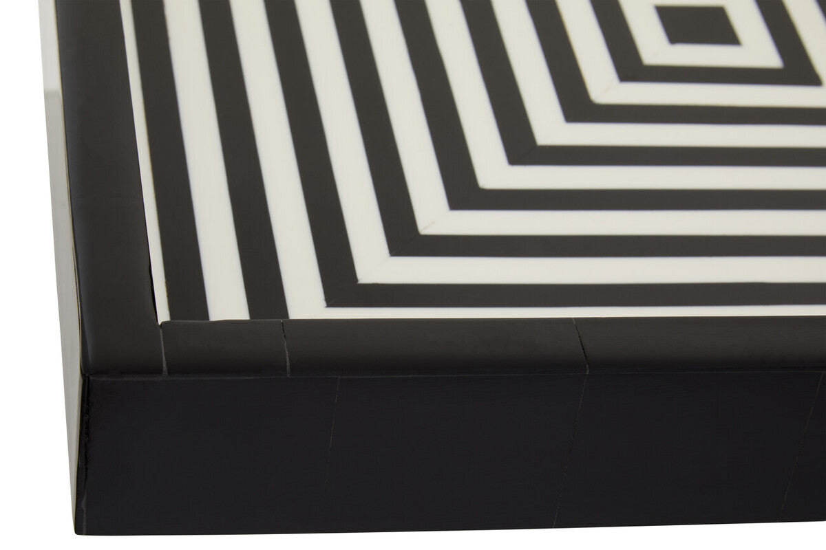 Donato Black And White Finish Square Tray