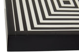 Donato Black And White Finish Square Tray