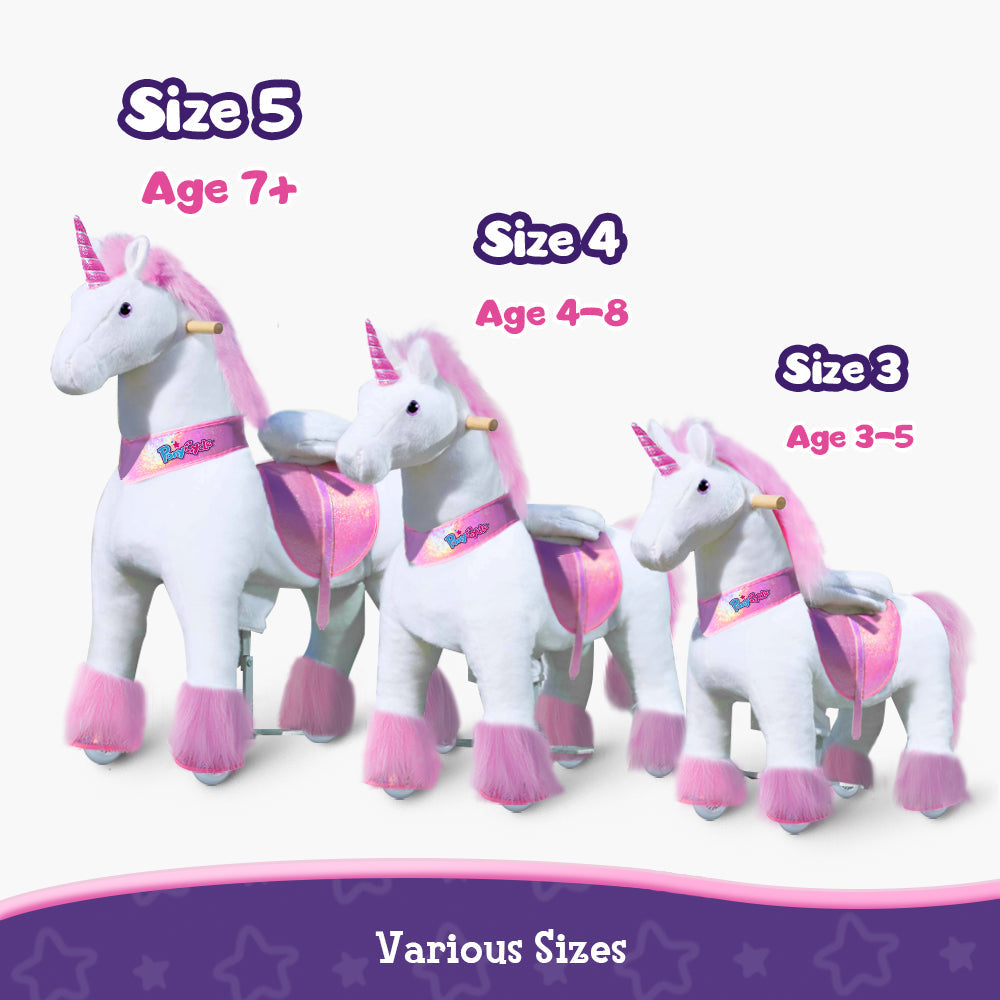 Ride-on Plush Unicorn Age 4-8 Pink（UK&EU in Stock）