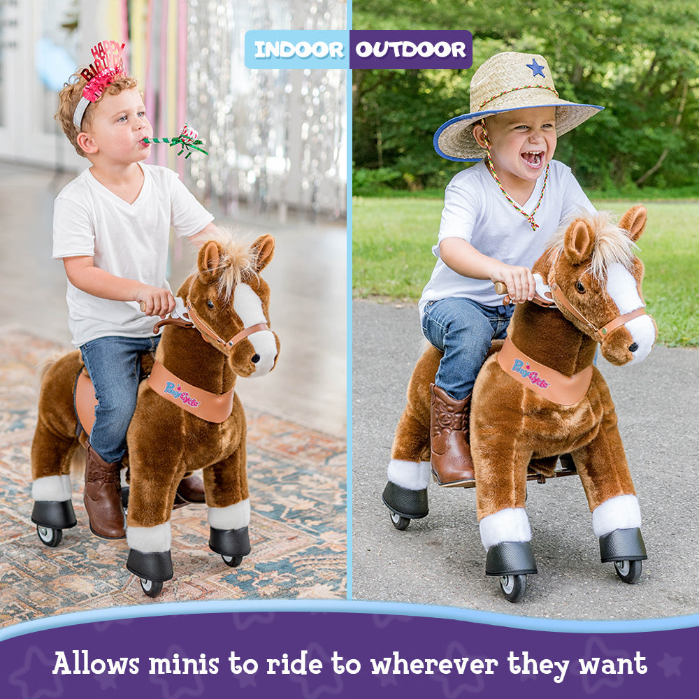 Ride-on Pony Toy Age 3-5 Brown（UK&EU in Stock）