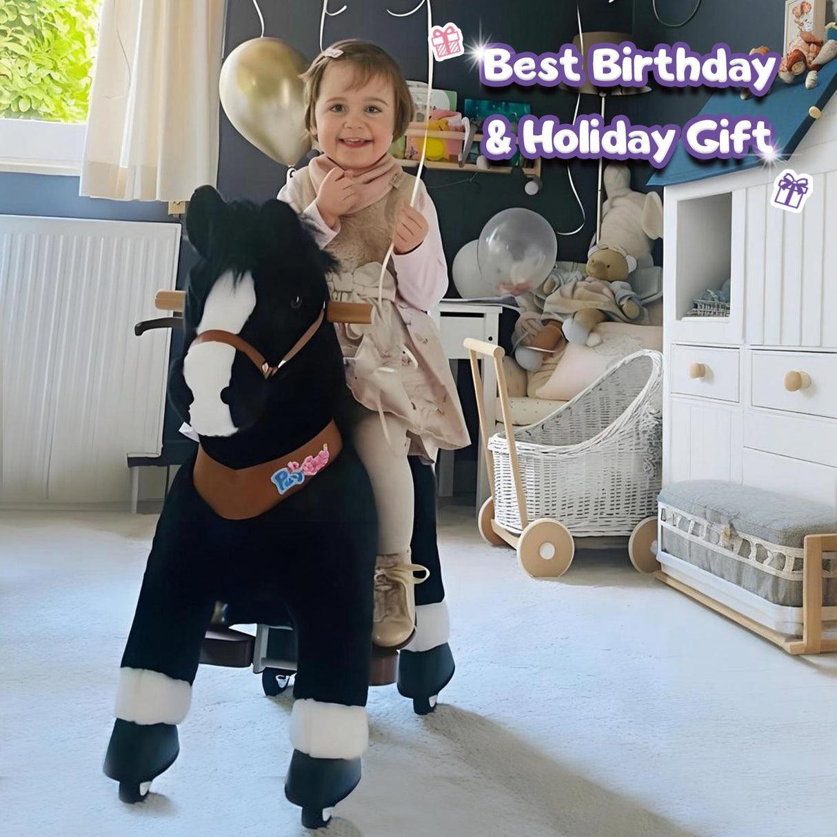 Horse Toy Age 3-5 Black （UK&EU in Stock）