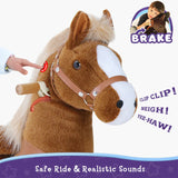 Ride-on Pony Toy Age 4-8 Brown（UK&EU in Stock）