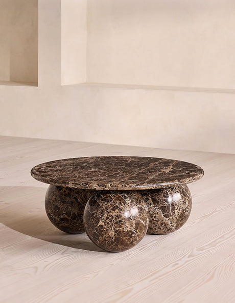 Abdurrahman Round Coffee Table, All Marble