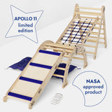 Apollo 5in1 Climbing Set: &Nbsp;Pikler Triangle, Net, Arch, Slide Board, and Cushion for Little Astronauts