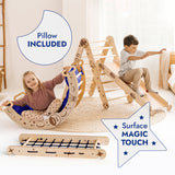 Apollo 5in1 Climbing Set: &Nbsp;Pikler Triangle, Net, Arch, Slide Board, and Cushion for Little Astronauts