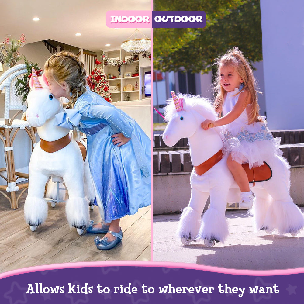 Unicorn Riding Toy Age 4-8 White（UK&EU in Stock）