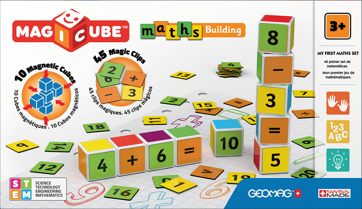 Geomag Magicube Math Building Starter Set (10 Cubes & Clips)