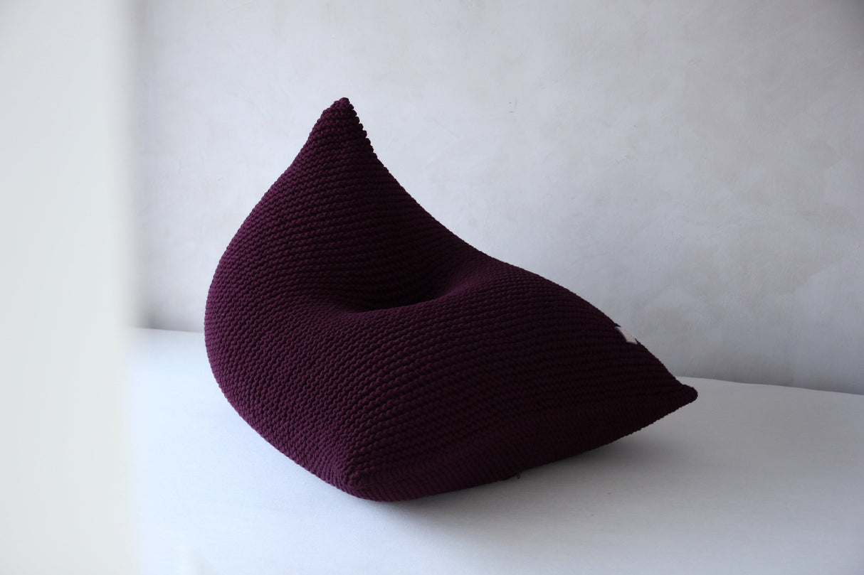 Knitted Bean Bag | AUBERGINE