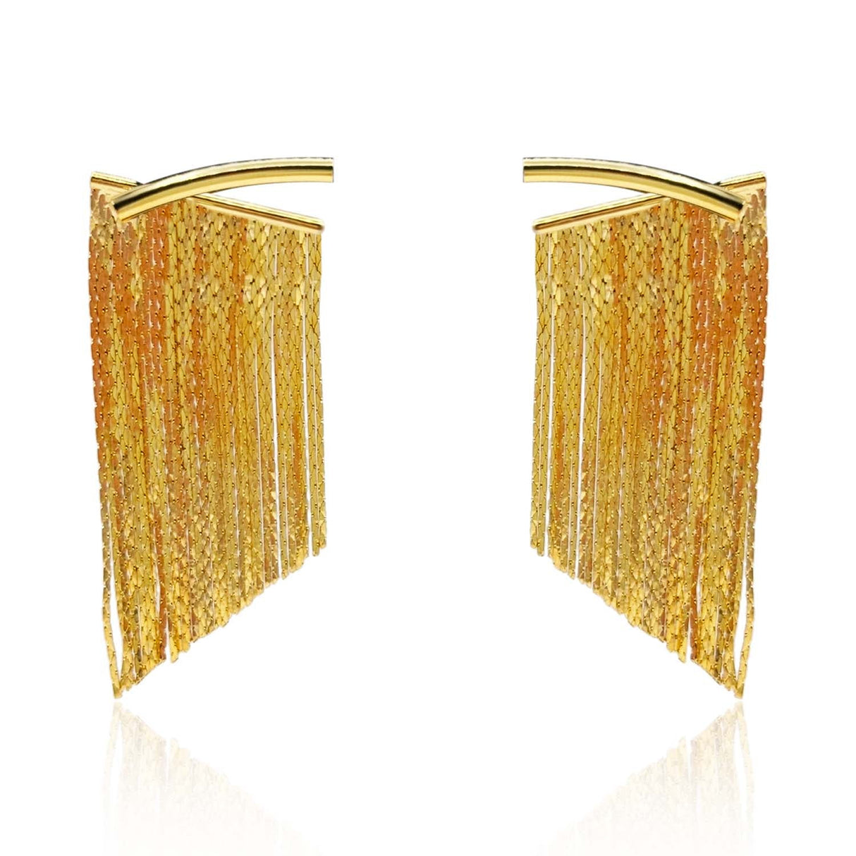 Gold Plated Two Part Fringe Earrings