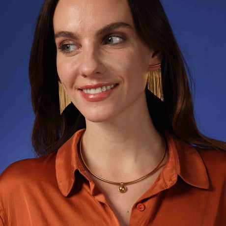 Gold Plated Two Part Fringe Earrings