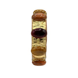 Flora Multi Stone Carnelian and Amber Resin Stone Bangle