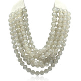 Sabina Multi Strand Faceted Resin Off White Multi Strand Necklace