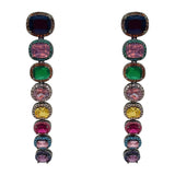 Alexis Multi Color Cushion Cut Clip on Cubic Zirconia Earrings