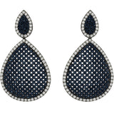 Angela Sapphire and Diamond Cubic Zirconium Pierced Earrings