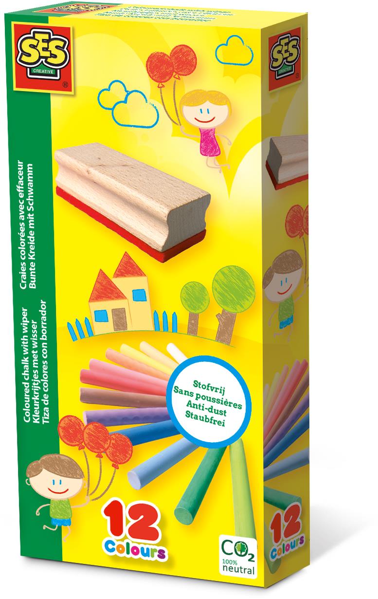 Coloured Chalk With Wiper
