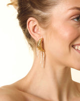 Moon and Pearls Statement Earrings