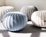 Knitted Pouffe, Small | BABY BLUE