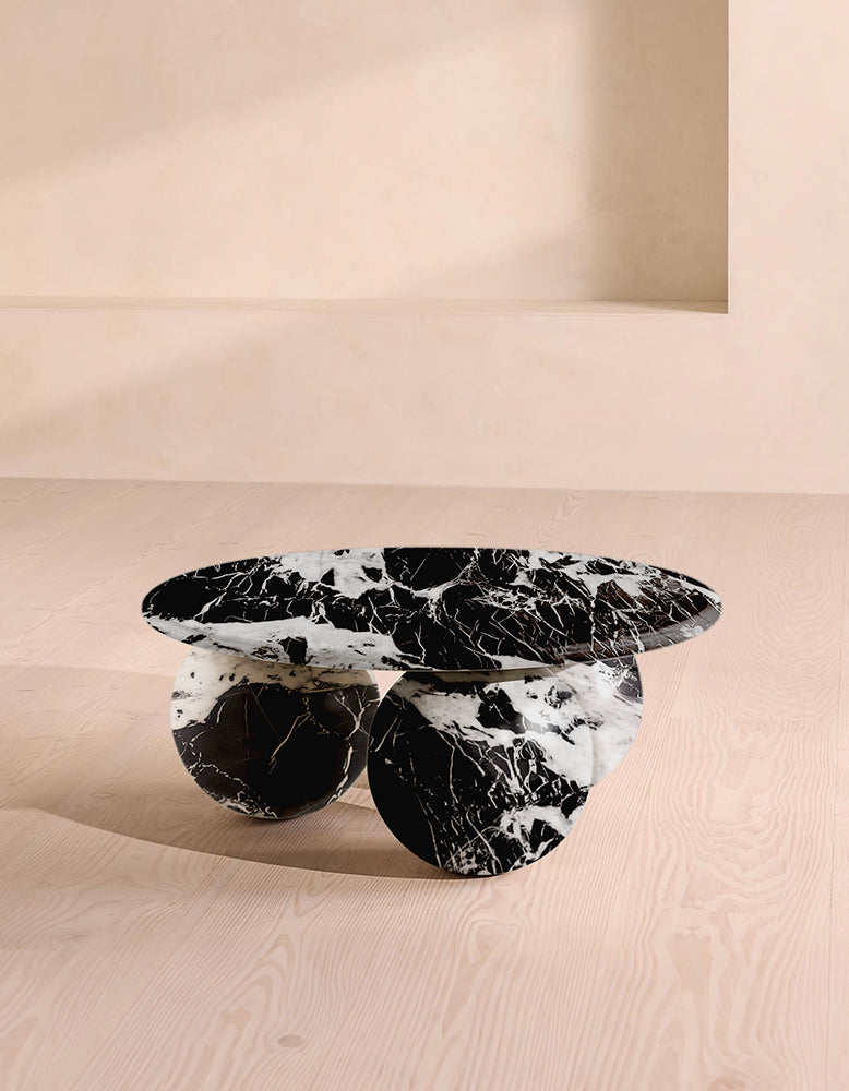 Abdurrahman Round Coffee Table, All Marble