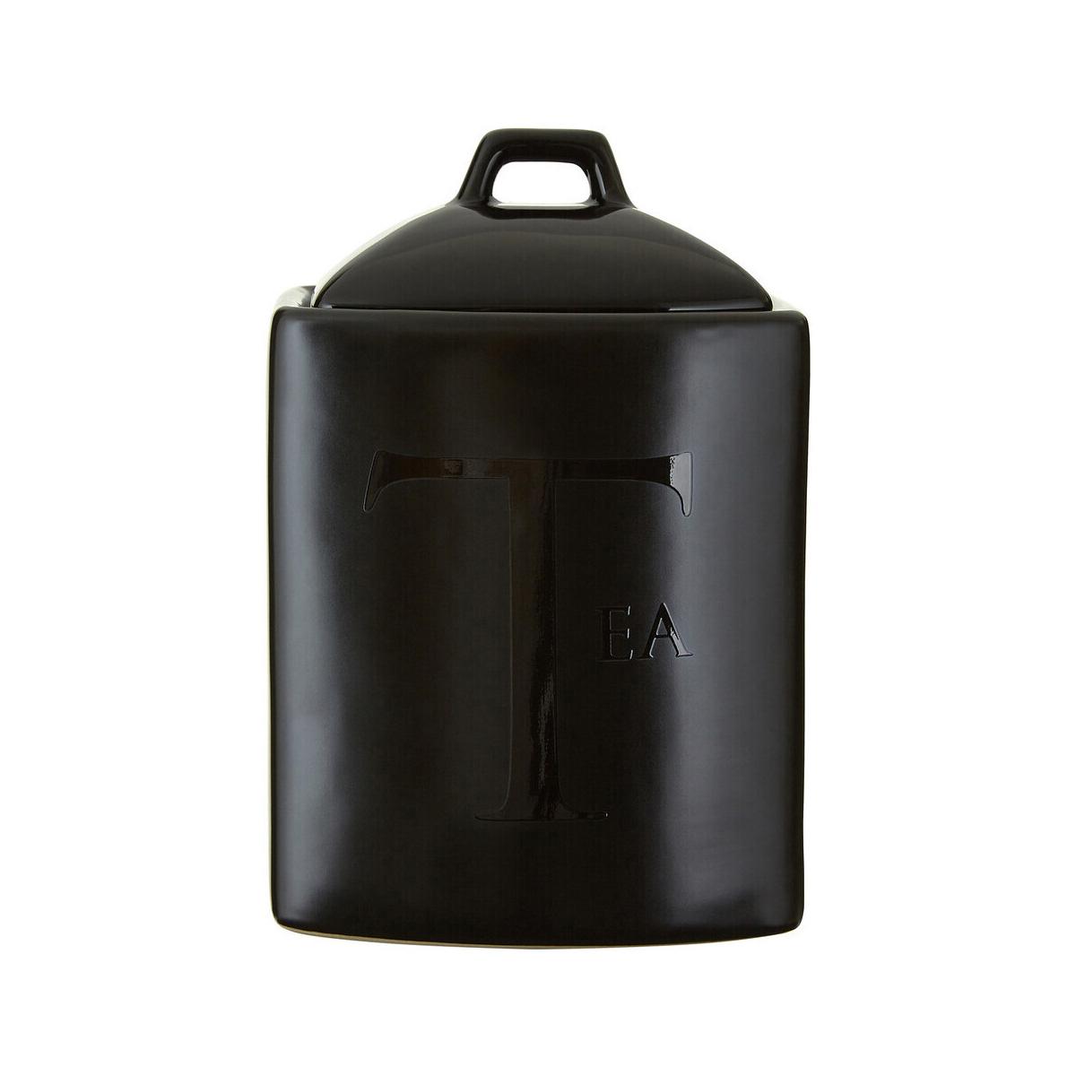 Black Text Tea Jar