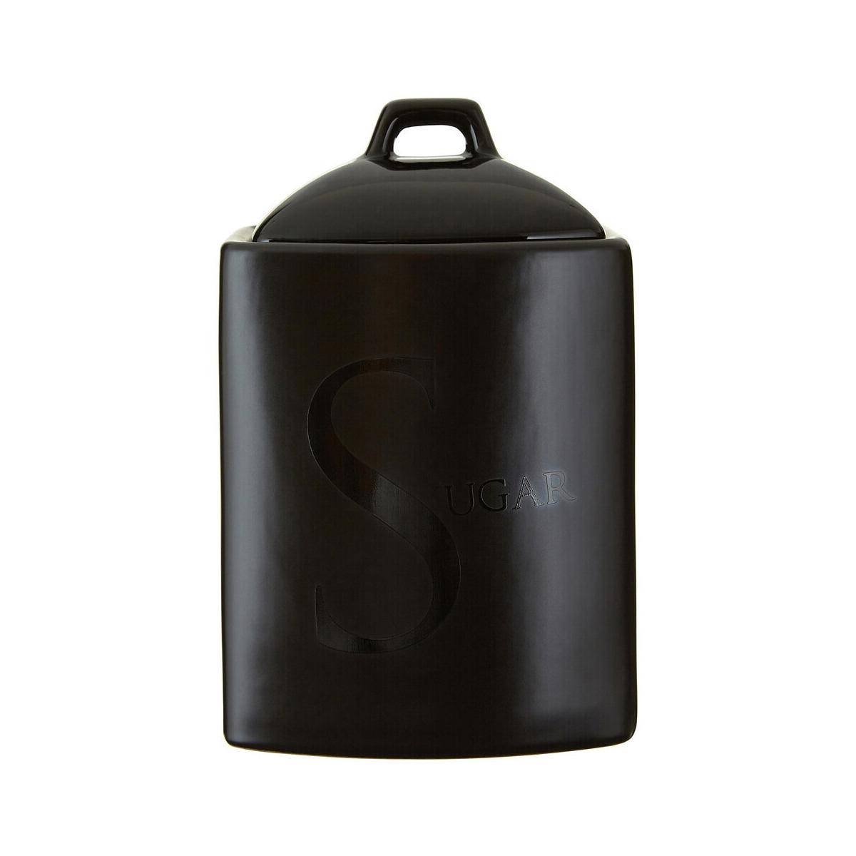 Black Text Sugar Jar