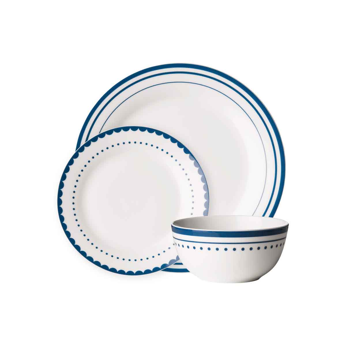 Avie  Saturn 12 Piece Blue Dinner Set