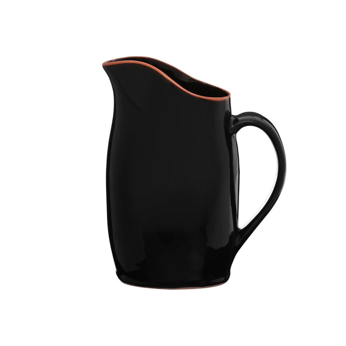 Calisto Terracotta Black Glazed Pitcher