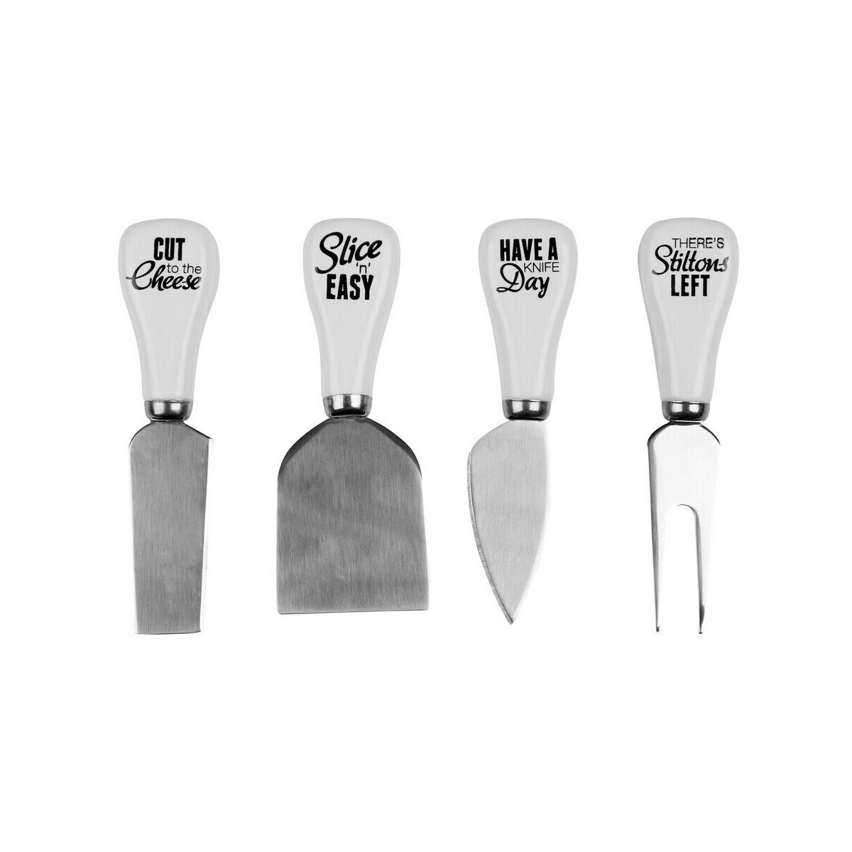 Pun and Games Set of 4 Cheese Knives