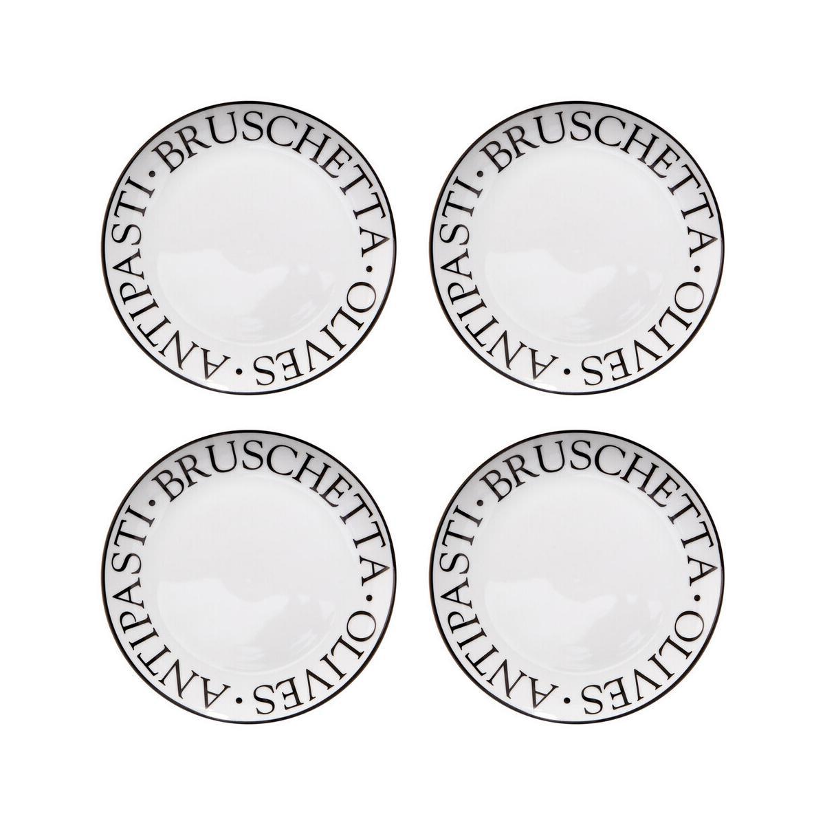 Noir Set Of Four Antipasti Plates