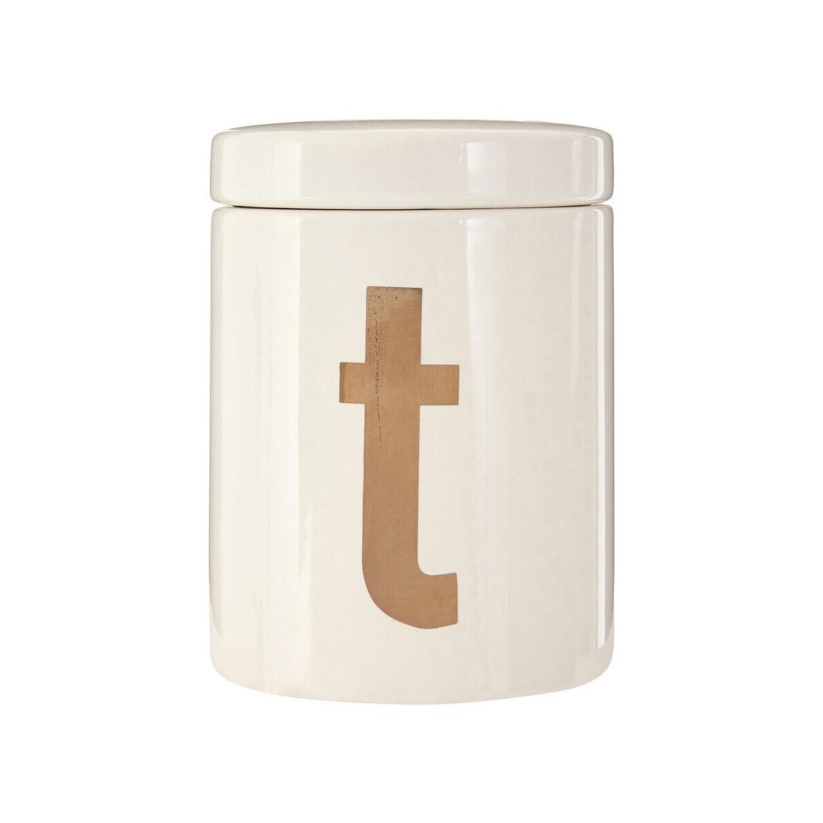 Mono White and Gold Tea Canister