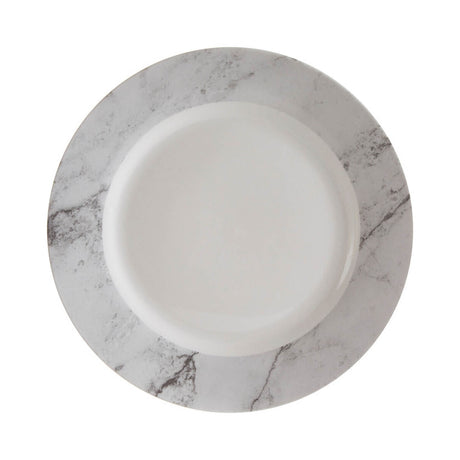 Avie 16pc White And Grey Marble Effect Dinner Set