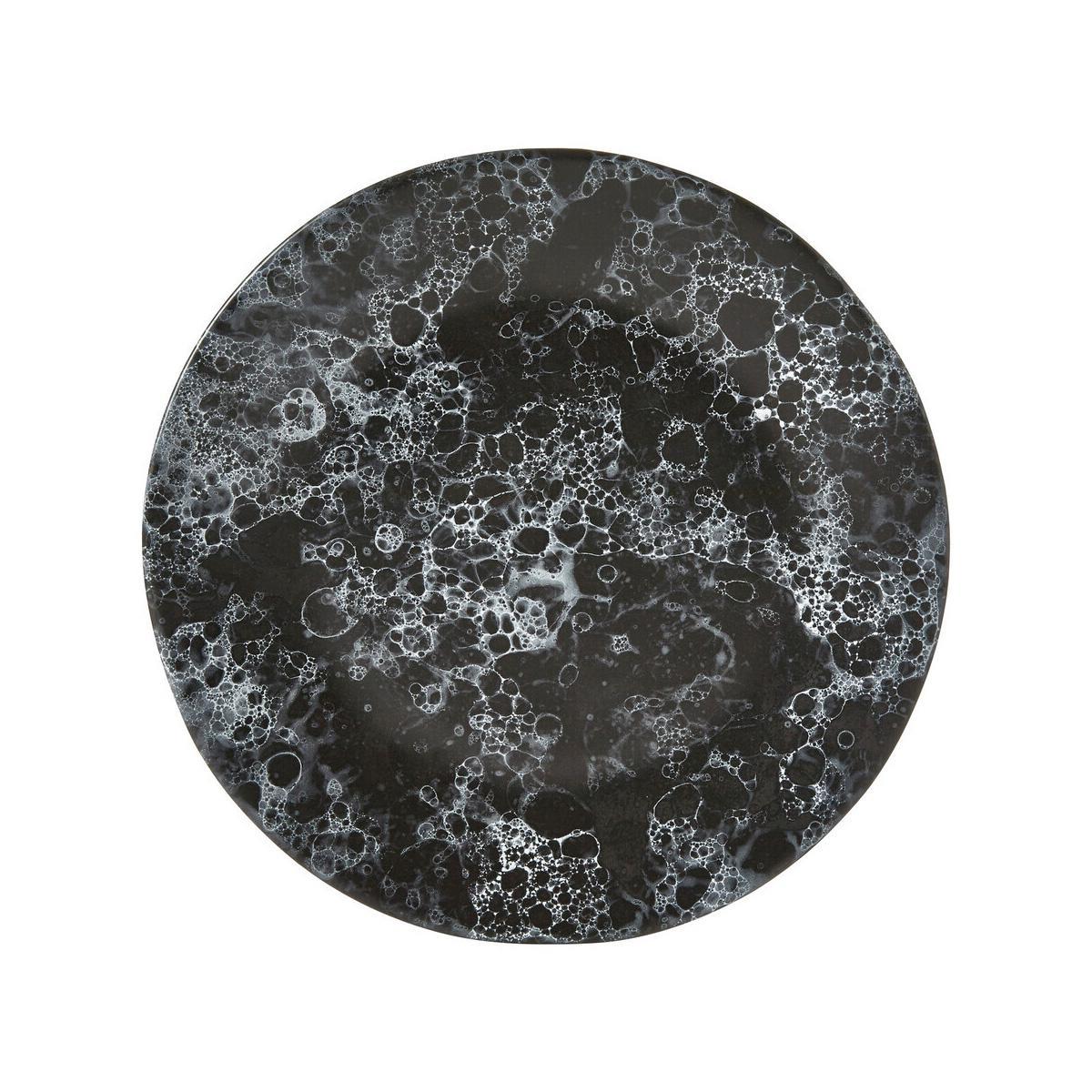 Hygge Black Marble Effect Dinner Plate