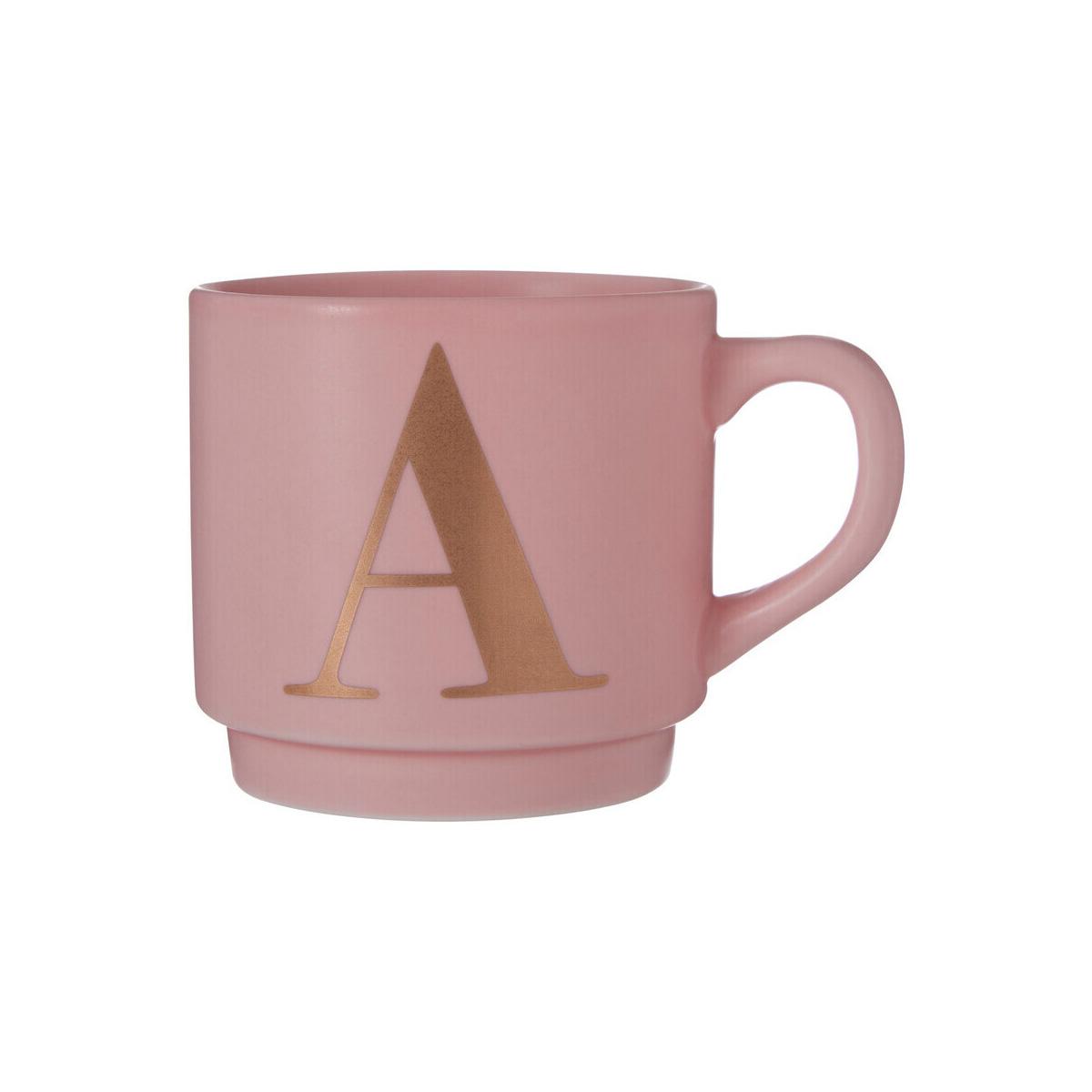 Signet Pink Monogram Mug, A