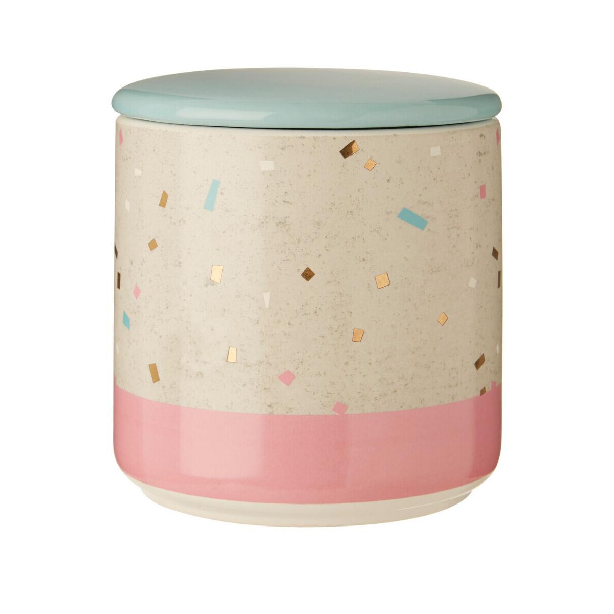 Lozica Medium Fine Earthenware Grey Pink Storage Canister