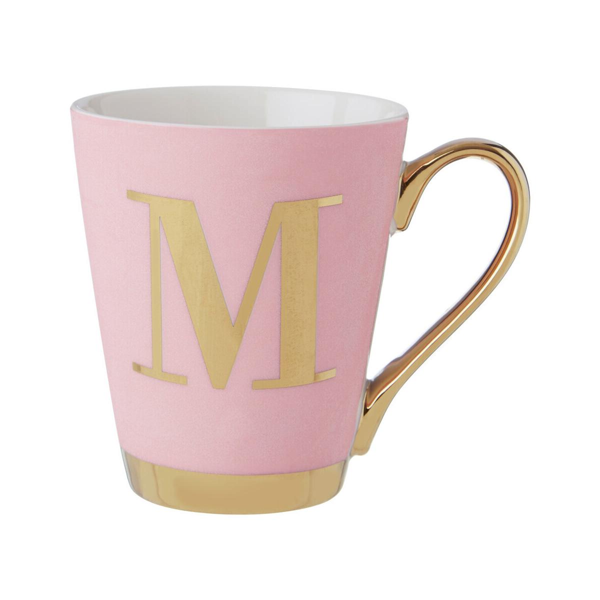 Frosted Deco Pink Monogram Mug, M