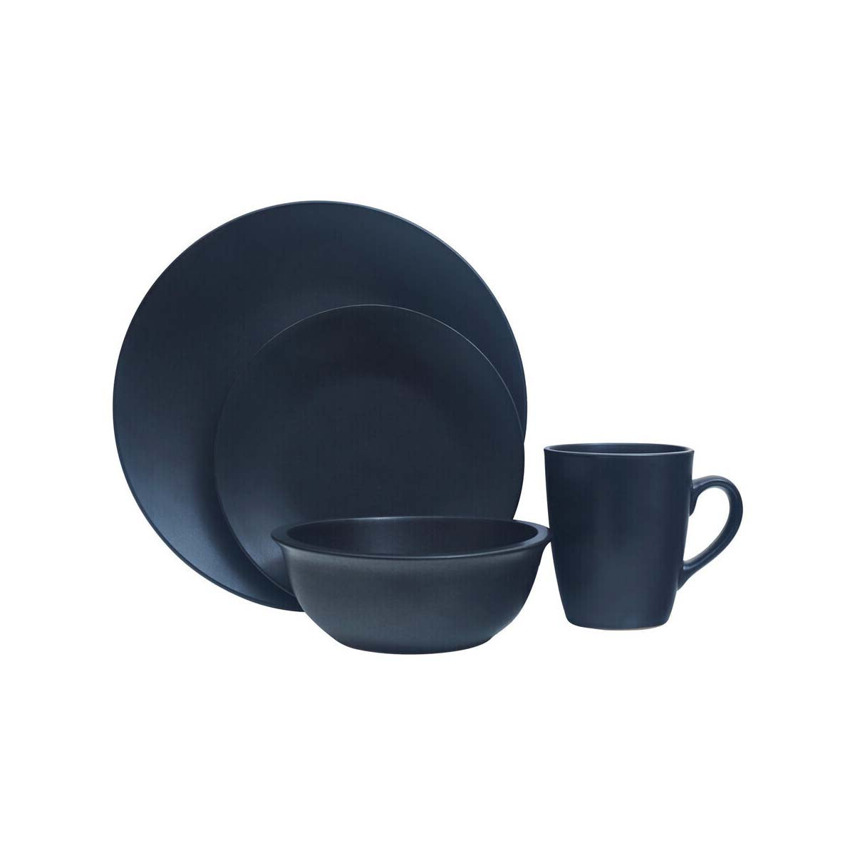 Elmira 16 Piece Black Dinner Set