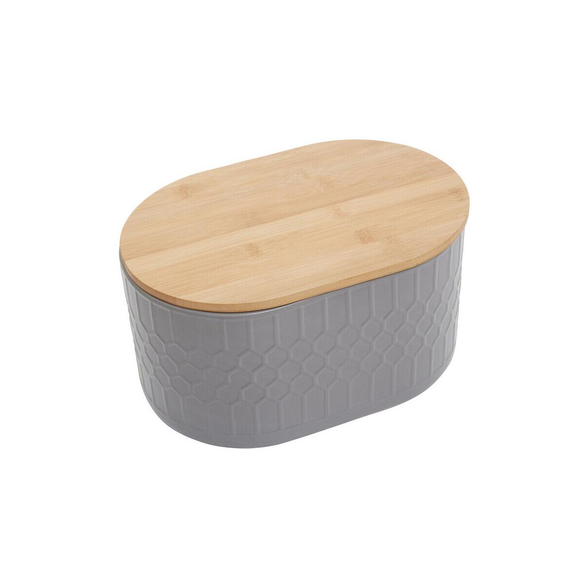 Geome Grey Bread Bin in Stoneware