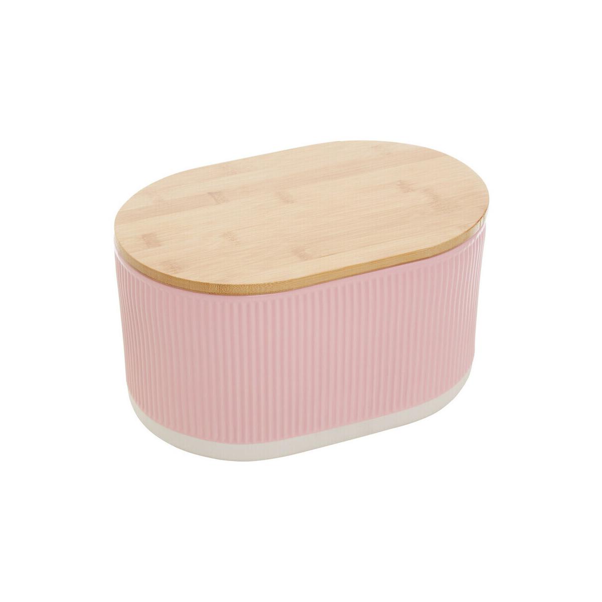 Geome Pink Bread Bin in Stoneware